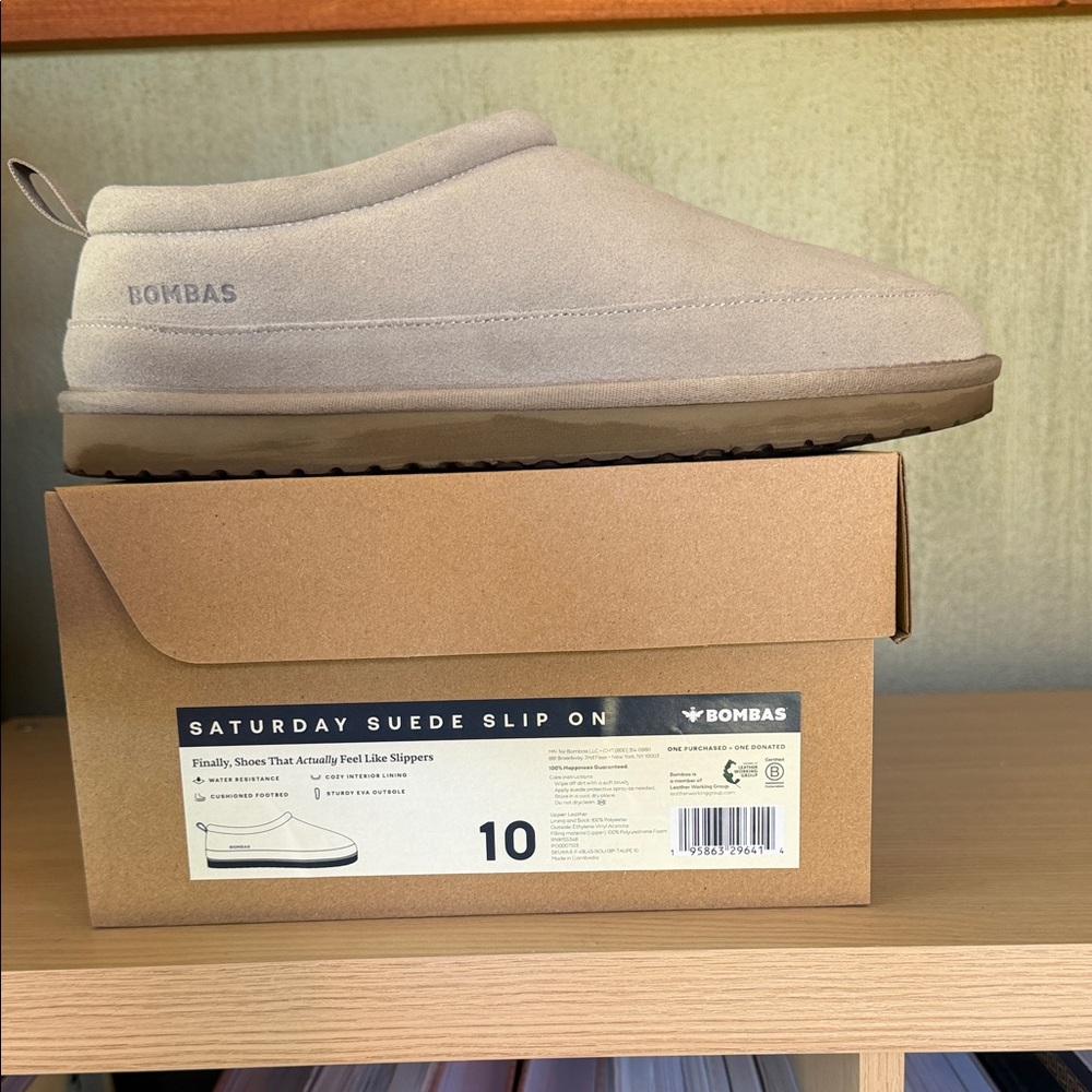 Bombas Suede Slip-On Shoes in Light Taupe